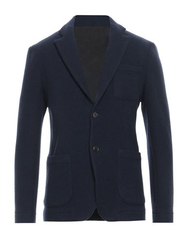 Drumohr Man Blazer Midnight Blue Size 38 Cashmere, Virgin Wool In Blue