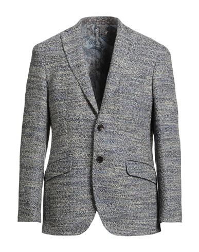 Etro Man Blazer Purple Size 48 Wool, Polyamide, Viscose In Gray
