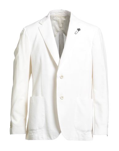 Lardini Man Blazer White Size 38 Cotton, Viscose, Polyamide In White