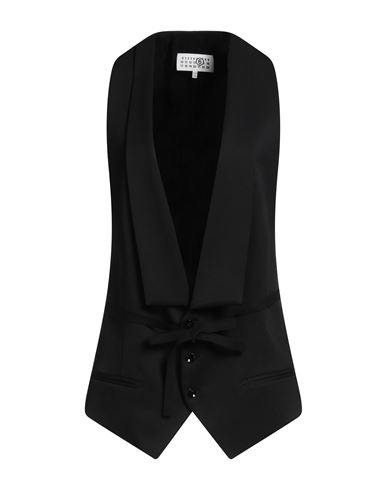 Mm6 Maison Margiela Woman Tailored Vest Black Size 6 Polyester, Virgin Wool, Elastane In Black