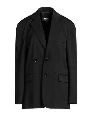 Mm6 Maison Margiela Woman Blazer Black Size 8 Polyester, Virgin Wool, Elastane In Black
