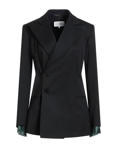 Mm6 Maison Margiela Woman Blazer Black Size 6 Polyester, Virgin Wool, Elastane In Black