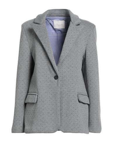 Souvenir Woman Blazer Grey Size M Polyester, Cotton In Gray