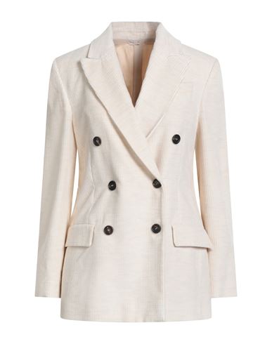 Brunello Cucinelli Woman Blazer Cream Size 6 Viscose, Cotton In White