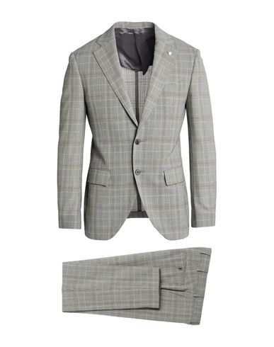 Luigi Bianchi Mantova Man Suit Cream Size 40 Virgin Wool In Gray