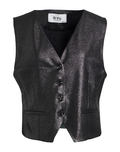 B.yu B. Yu Woman Tailored Vest Black Size L Polyester In Black
