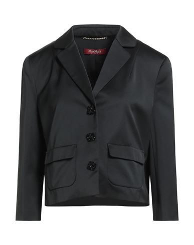 Max Mara Studio Woman Blazer Black Size 14 Polyester, Cotton