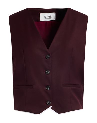 B.yu B. Yu Woman Tailored Vest Burgundy Size Xl Polyester, Viscose, Elastane In Red