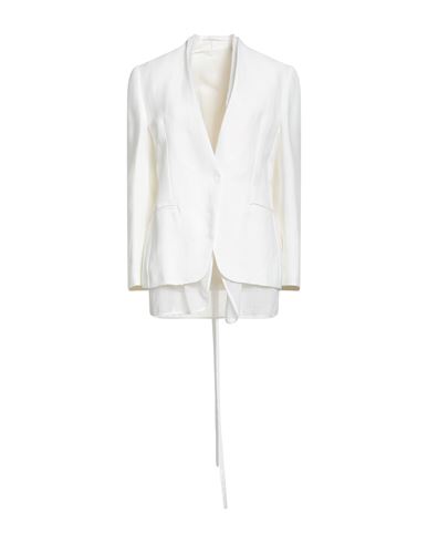 Brunello Cucinelli Woman Blazer White Size 6 Viscose, Linen, Cotton, Brass In White