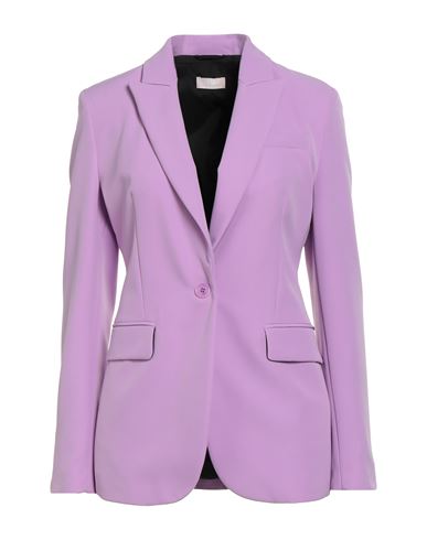 Liu •jo Woman Blazer Lilac Size 4 Polyester, Elastane In Purple