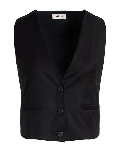 Dixie Woman Tailored Vest Black Size M Polyester, Viscose, Elastane In Black