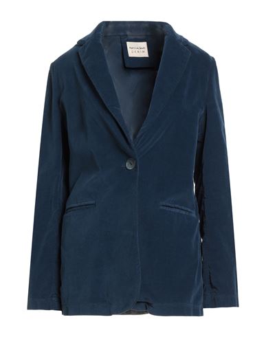 Alessia Santi Woman Blazer Navy Size 8 Cotton, Elastane In Blue