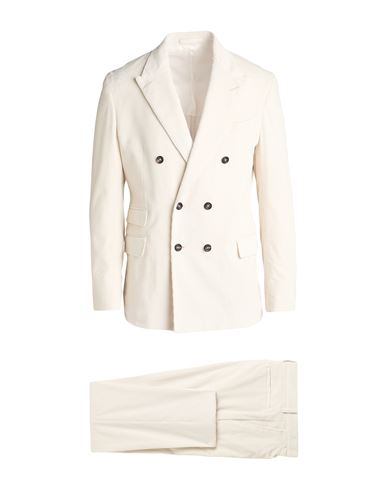 Eleventy Man Suit Off White Size 46 Cotton, Cashmere, Elastane In White