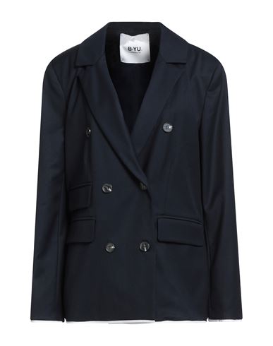 B.yu B. Yu Woman Blazer Midnight Blue Size Xl Polyester, Viscose, Elastane