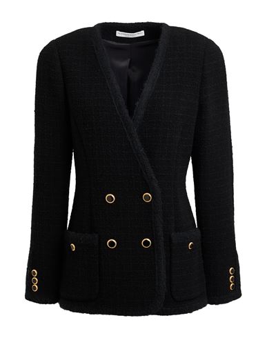 Alessandra Rich Woman Blazer Black Size 8 Virgin Wool, Polyamide, Acrylic