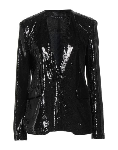 Icona By Kaos Woman Blazer Black Size 6 Polyester, Elastane