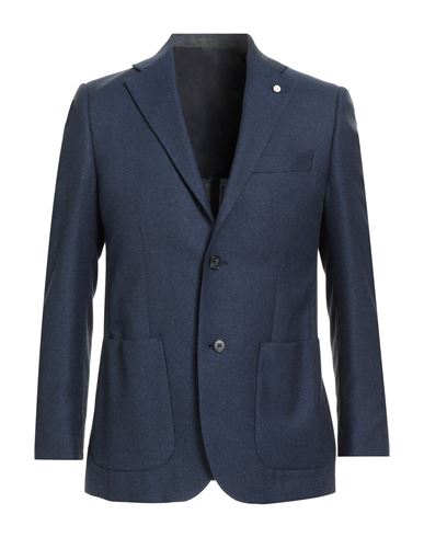 Luigi Bianchi Mantova Man Blazer Midnight Blue Size 40 Silk, Wool In Blue
