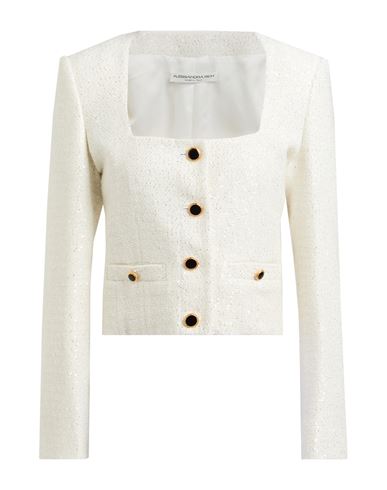 Alessandra Rich Woman Blazer Ivory Size 6 Polyamide, Polyester, Acrylic, Virgin Wool, Mohair Wool In White