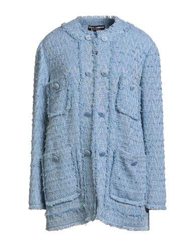 Dolce & Gabbana Woman Blazer Sky Blue Size 6 Cotton, Viscose, Linen, Polyamide