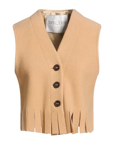 Forte Forte Forte_forte Woman Tailored Vest Camel Size 1 Wool, Polyamide In Multi