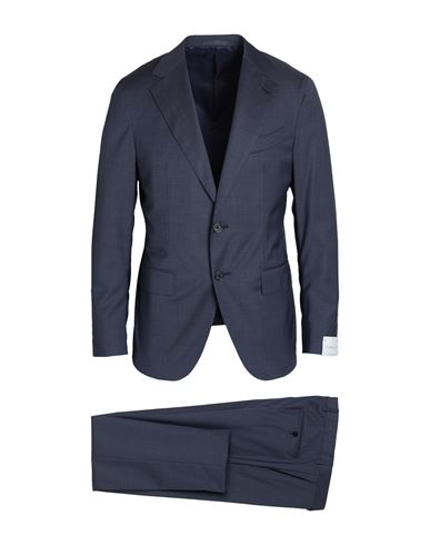 Caruso Man Suit Midnight Blue Size 48 Wool In Blue