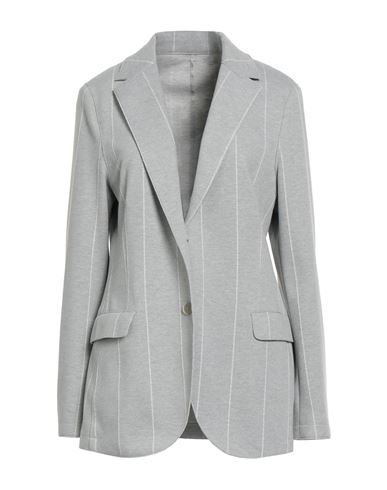 Eleventy Woman Blazer Light Grey Size 6 Polyester, Viscose, Polyamide, Elastane In Gray