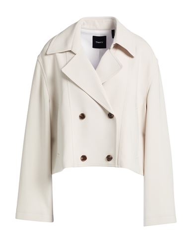 Theory Woman Jacket Ivory Size L Triacetate, Polyester In Neutral