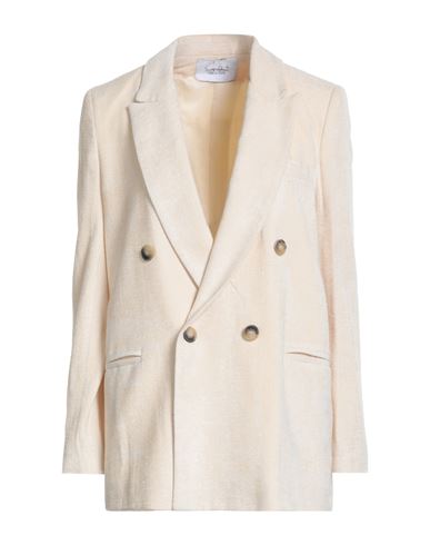Kaos Woman Blazer Cream Size 8 Viscose, Cotton, Polyamide In White
