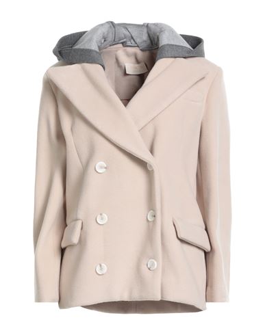 Kaos Jeans Woman Coat Beige Size S Polyester, Viscose In Sand