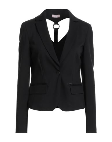Liu •jo Woman Blazer Black Size 6 Viscose, Polyamide, Elastane In Black