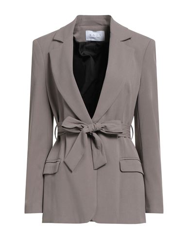 Kaos Woman Blazer Taupe Size 12 Polyester, Viscose, Elastane In Gray