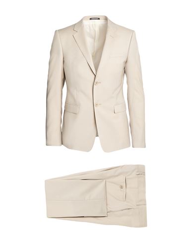 Emporio Armani Man Suit Beige Size 46 Virgin Wool, Elastane In Multi
