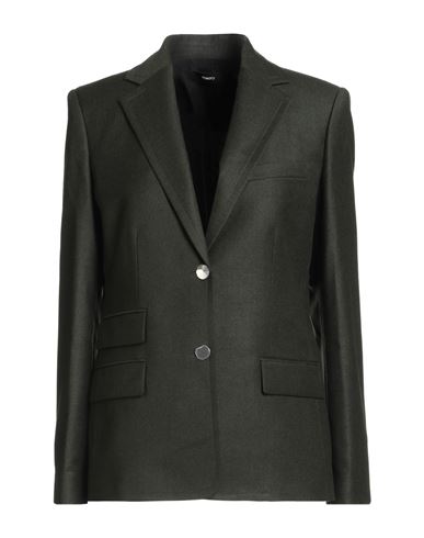 Theory Woman Blazer Military Green Size 14 Virgin Wool