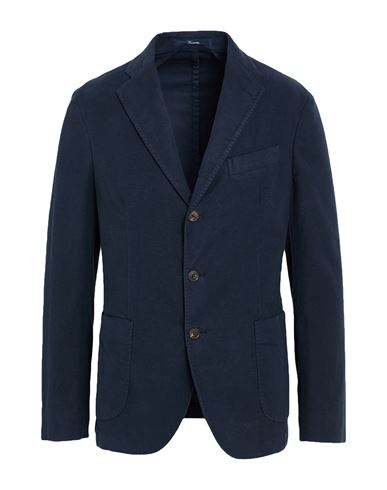 Drumohr Man Blazer Navy Size 38 Cotton, Cashmere In Blue