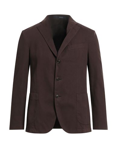 Drumohr Man Blazer Chocolate Brown Size 44 Cotton, Elastane In Brown