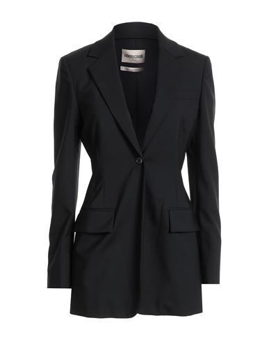 Roberto Cavalli Woman Blazer Black Size 4 Wool, Elastane In Black