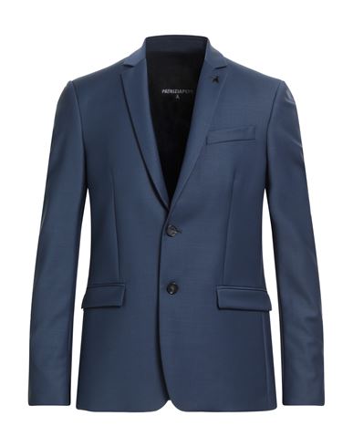 Patrizia Pepe Man Blazer Slate Blue Size 42 Polyester, Viscose, Elastane In Blue