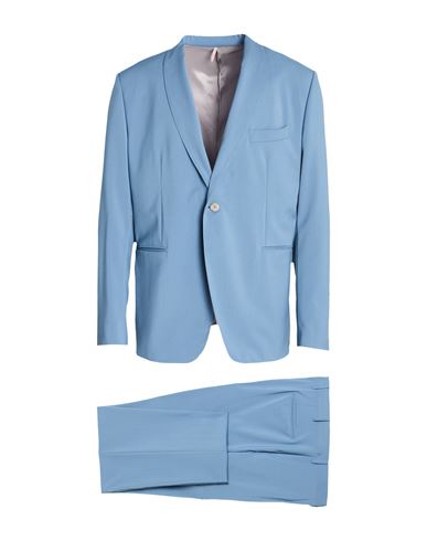 Santaniello Man Suit Light Blue Size 46 Wool In Blue