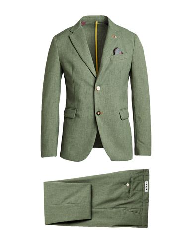 Berna Man Suit Military Green Size 34 Polyester In Green