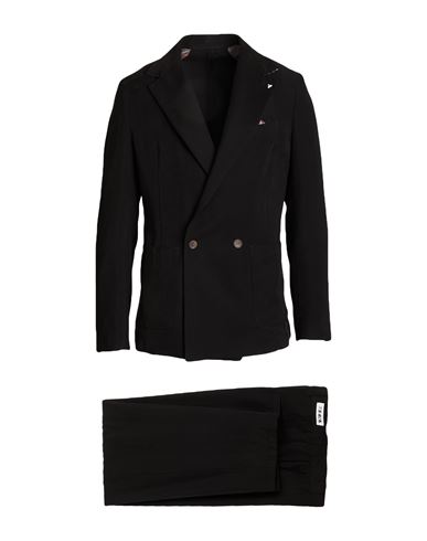 Berna Man Suit Black Size 44 Viscose, Polyester In Black