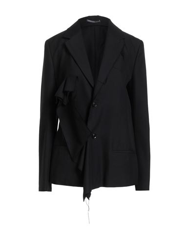Yohji Yamamoto Woman Blazer Black Size 2 Rayon, Wool