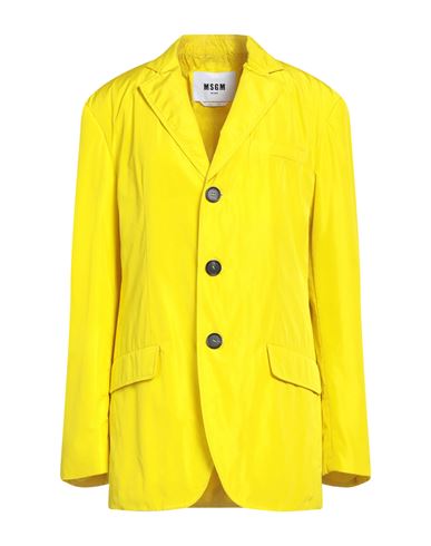 Msgm Woman Blazer Yellow Size 8 Polyester In Yellow