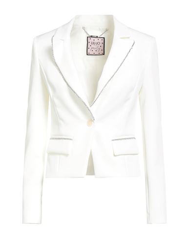 Liu •jo Woman Blazer Ivory Size 4 Polyester, Elastane In White