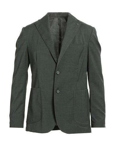 Paul Miranda Man Blazer Green Size 40 Polyester, Wool, Elastane In Green