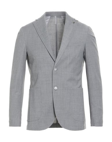 Paul Miranda Man Blazer Grey Size 36 Polyester, Wool, Elastane In Gray