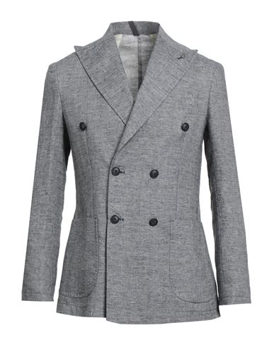 Paul Miranda Man Blazer Blue Size 38 Linen, Cotton, Polyester In Gray