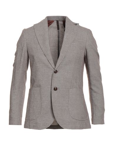 Paul Miranda Man Blazer Brown Size 42 Linen, Cotton, Polyester In Multi