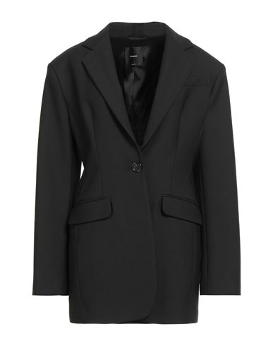 Pinko Woman Blazer Black Size 10 Polyester, Virgin Wool, Lyocell In Black