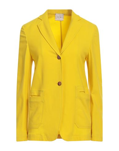 Alysi Crème Woman Blazer Yellow Size 2 Virgin Wool, Elastane In Yellow