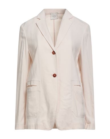 Alysi Crème Woman Blazer Beige Size 4 Virgin Wool, Elastane In Neutral